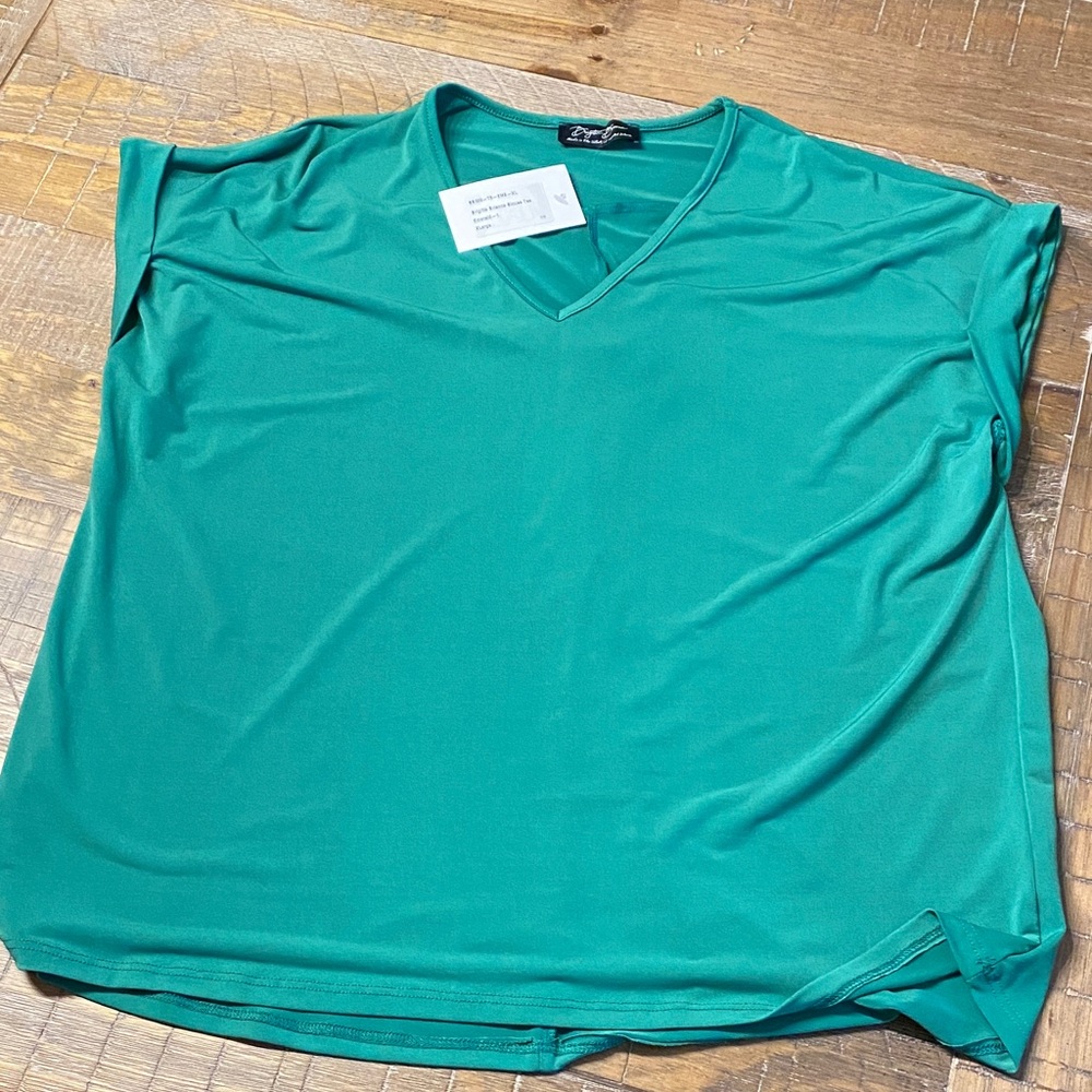 Teal V-Neck Women's Top